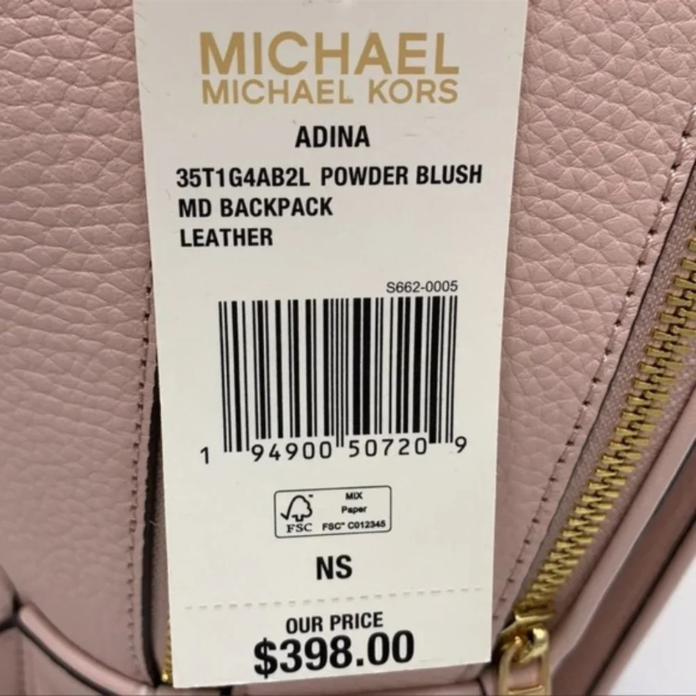 Michael Kors Adina Medium Backpack Leather Powder Blush - Picture 9 of 16